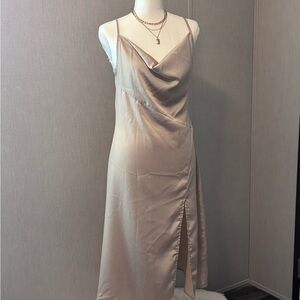 champagne slip dress